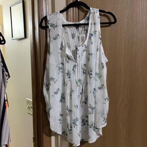 Torrid sheer white V-neck tank top